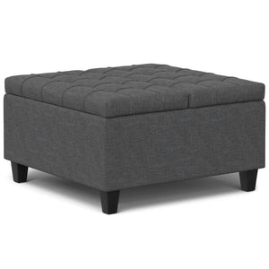Harrison - Small Square Coffee Table Storage Ottoman - Gray