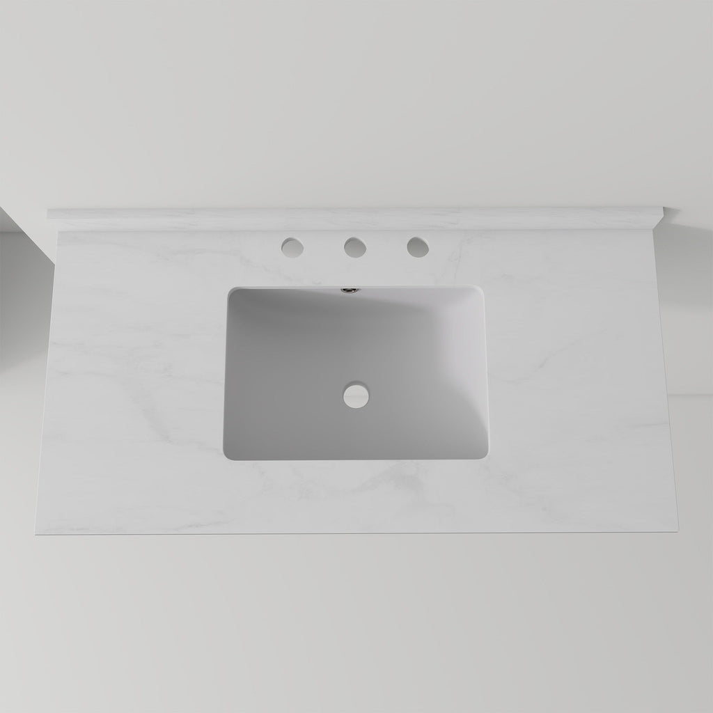 Basin Sink, 0.6" Ultra Thin Profile, Triple Faucet Holes, Sink Only