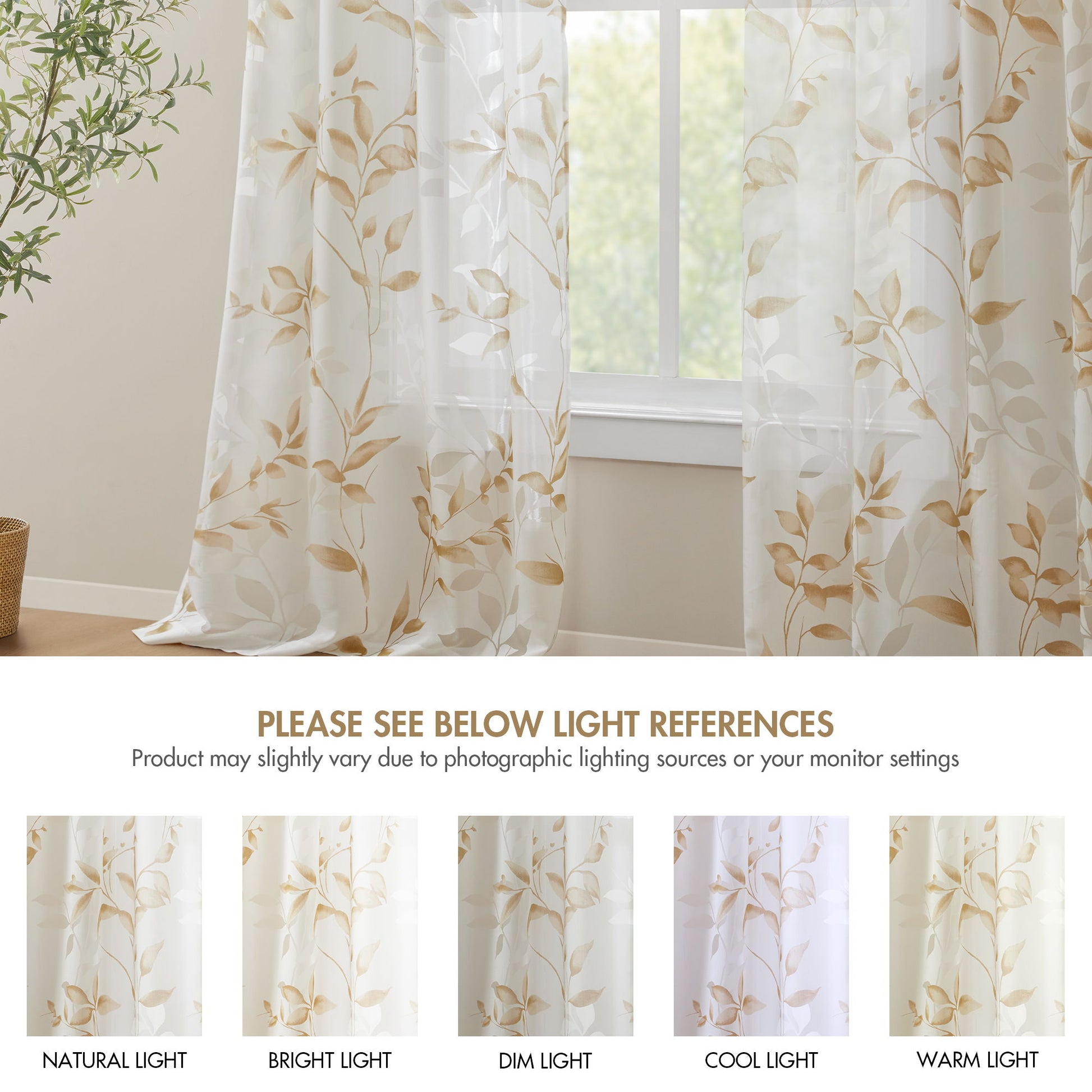 Cecily - 84" Burnout Printed Window Panel - Yellow