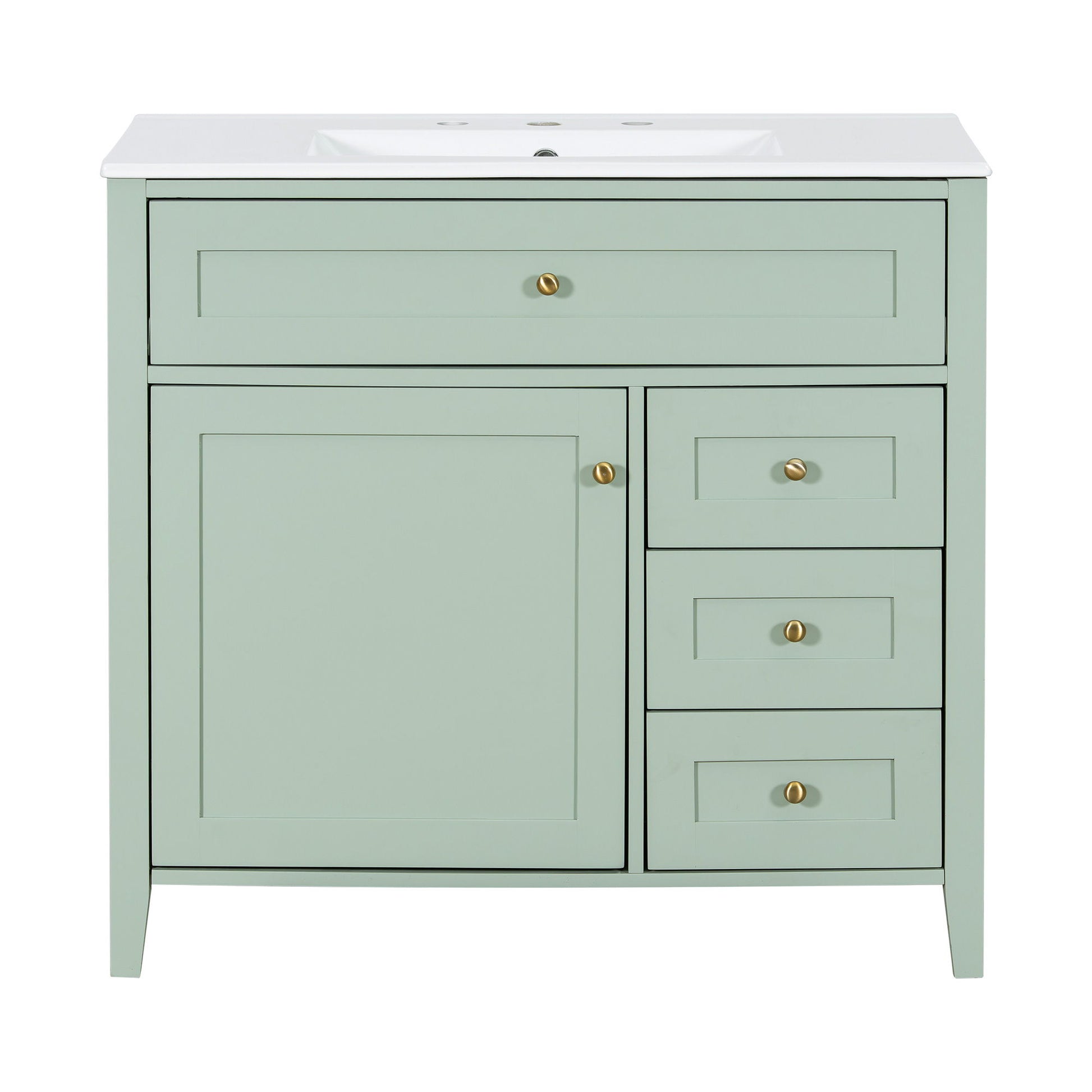 Bathroom Vanity With Sink, Cabinet With 3 Drawers And Adjustable Shelf