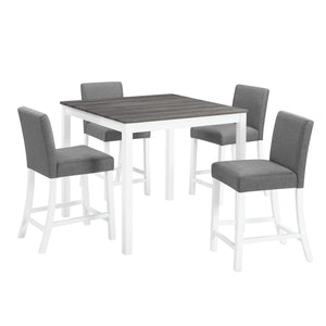 5 Piece Counter Height Table Set With 4 Chairs