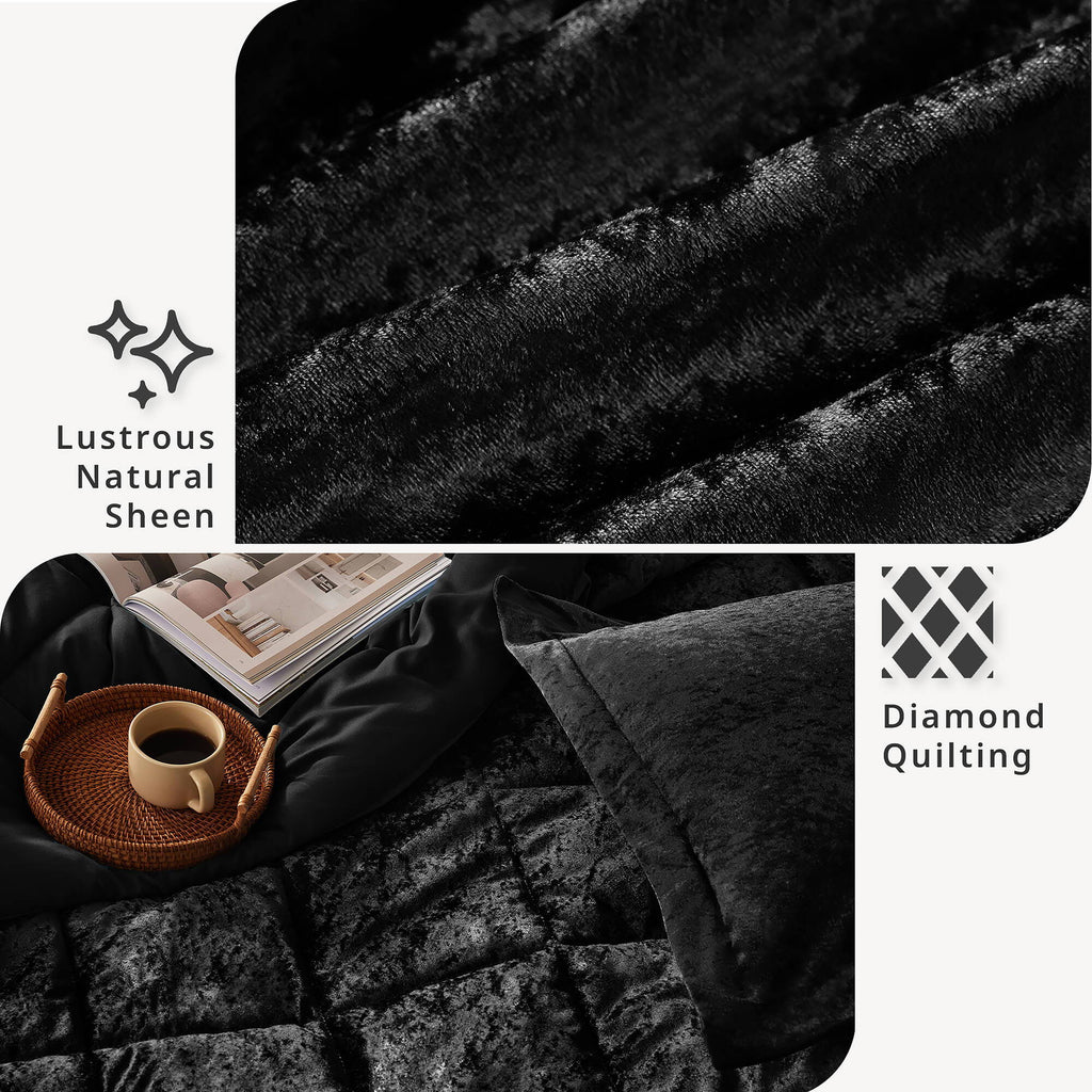 Felicia - King Comforter Set - Black