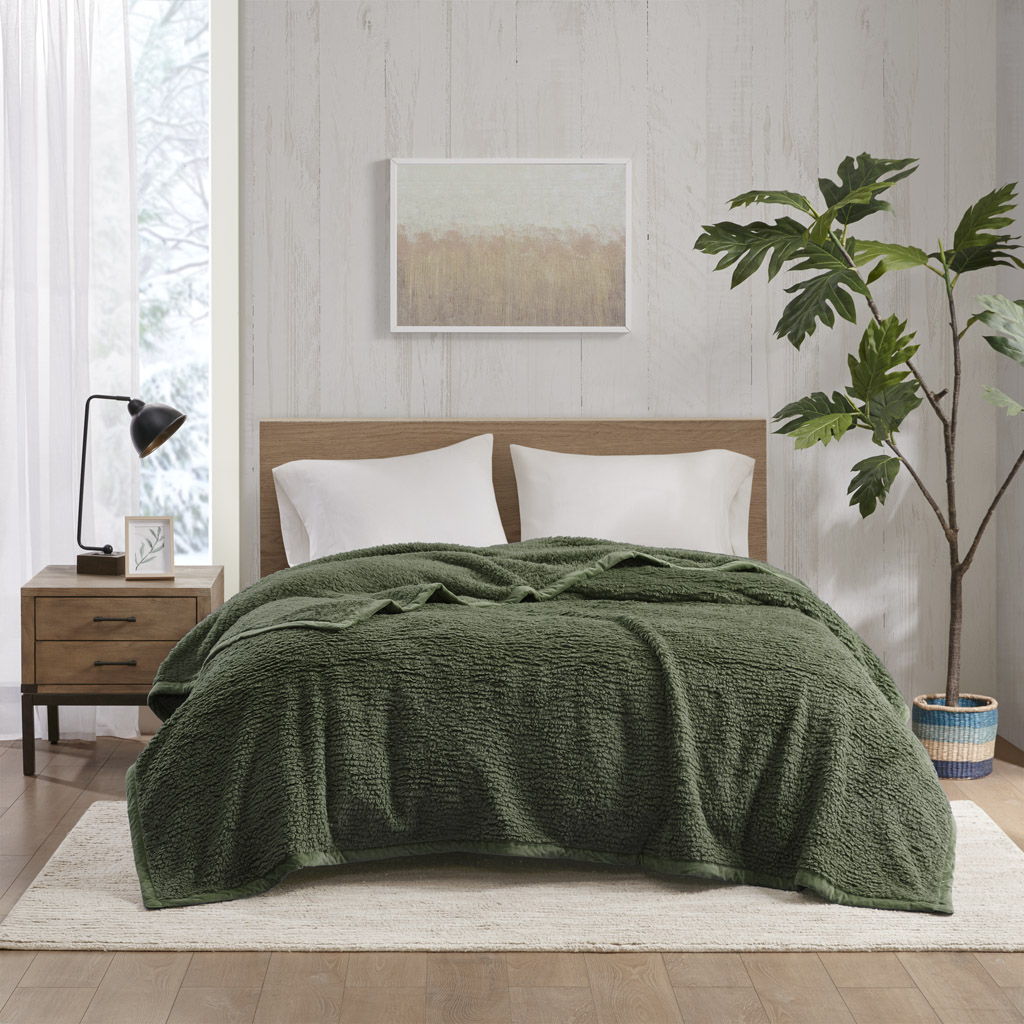 Burlington - Full Berber Blanket - Green