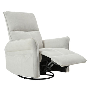 360° Swivel Rocker Recliner Chair, Swive Nursery Rocking Chair With Pull Ring, Glide Chair For Livin Room - Gray