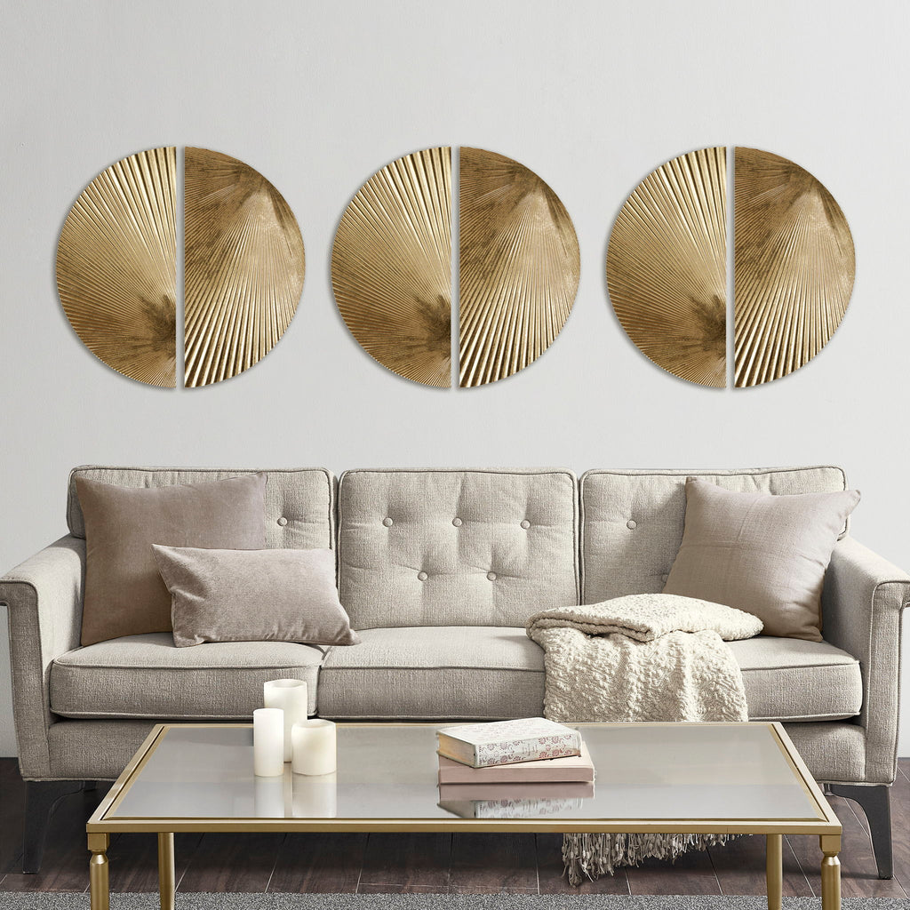 Radiant - Half Moon 2 Piece Metal Wall Decor Set - Gold