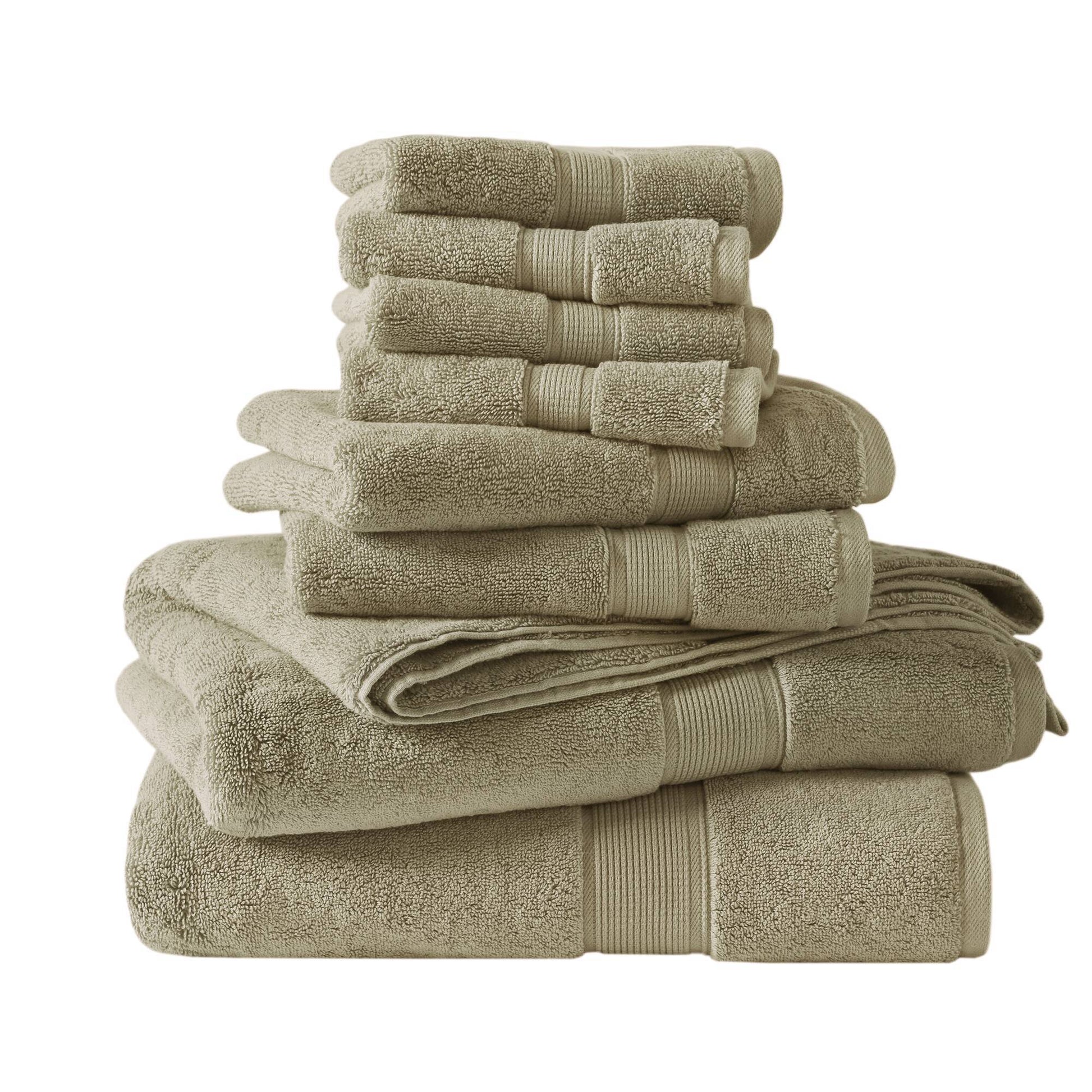 800GSM - 8 Piece Antimicrobial Towel Set - Beige