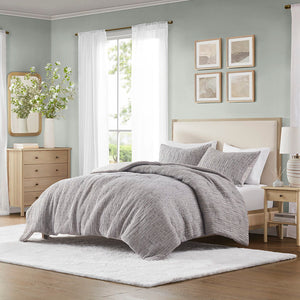 Arlo - 3 Piece King/California King Oversized Comforter Set - Charcoal
