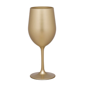 Leadingware Metallic Plastic Wine Glasses (Set of 4)