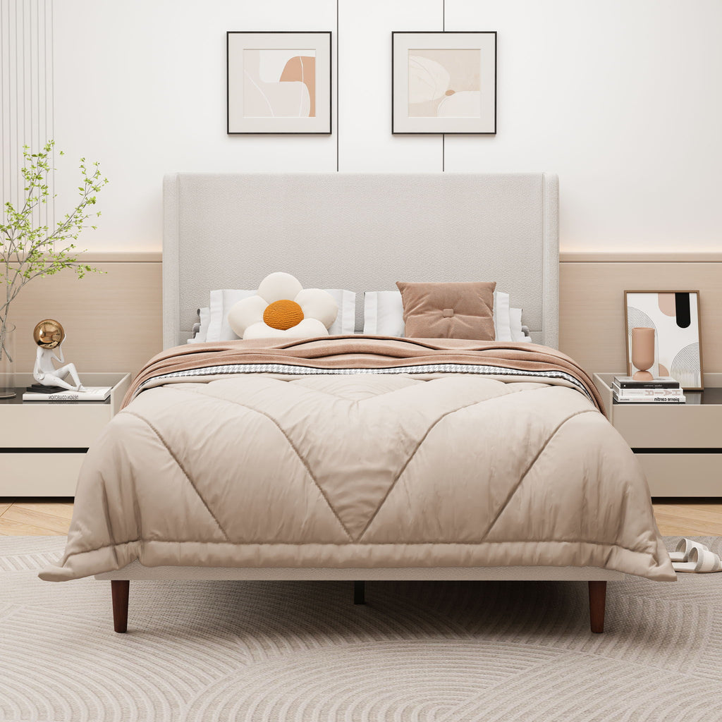 Upholstered Bed & High Headboard Design