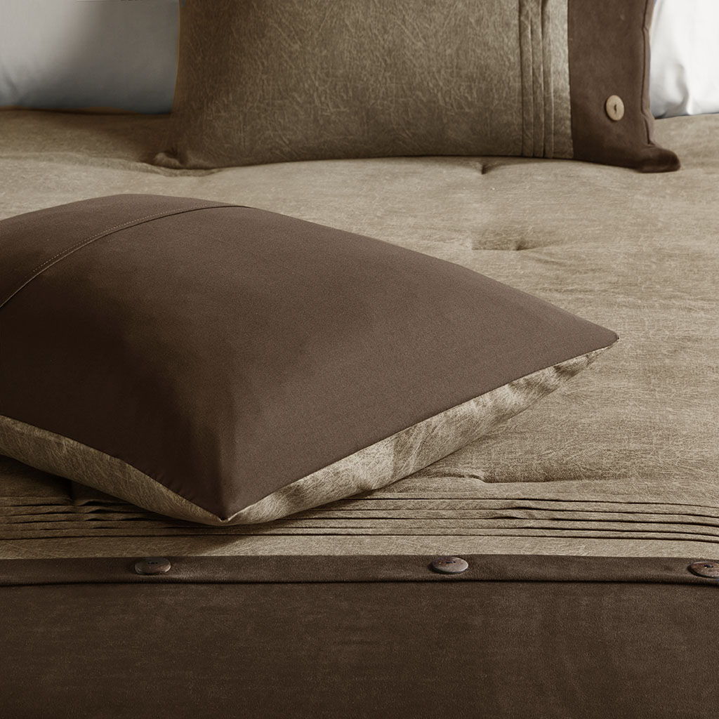 Boone - Queen 7 Piece Comforter Set - Brown