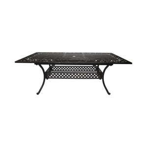 Outdoor Extendable Aluminum Dining Table With Pattern Table Top And Curved Legs - Copper