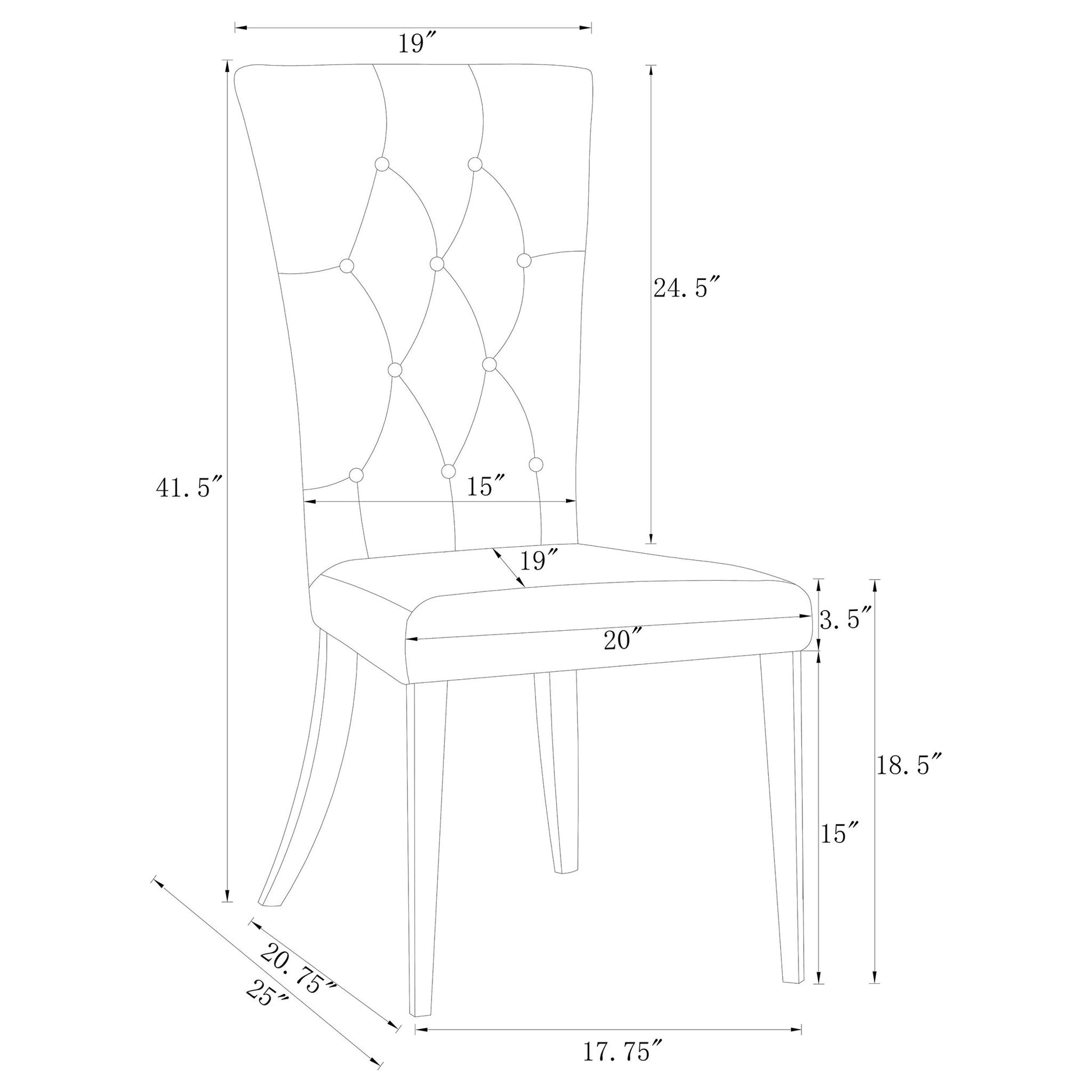 Allessandra - Tufted Back Side Chair (Set of 2)