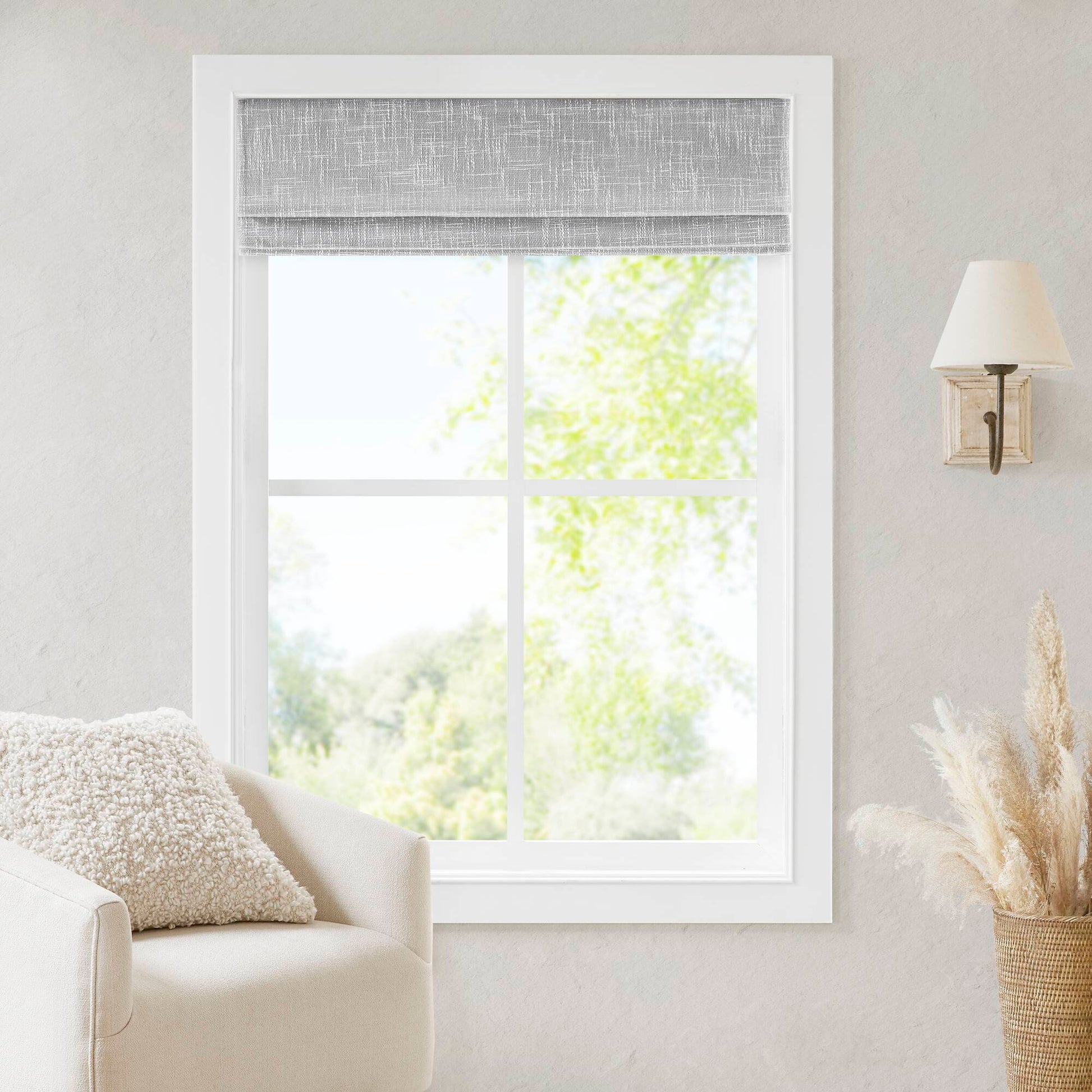 Quincy - 27x64" Total Blackout Cordless Roman Shade - Light Gray