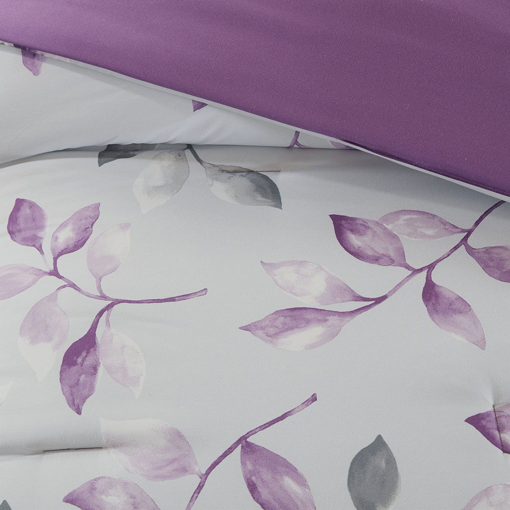 Lafael - California King Complete Comforter And Sheet Set - Purple