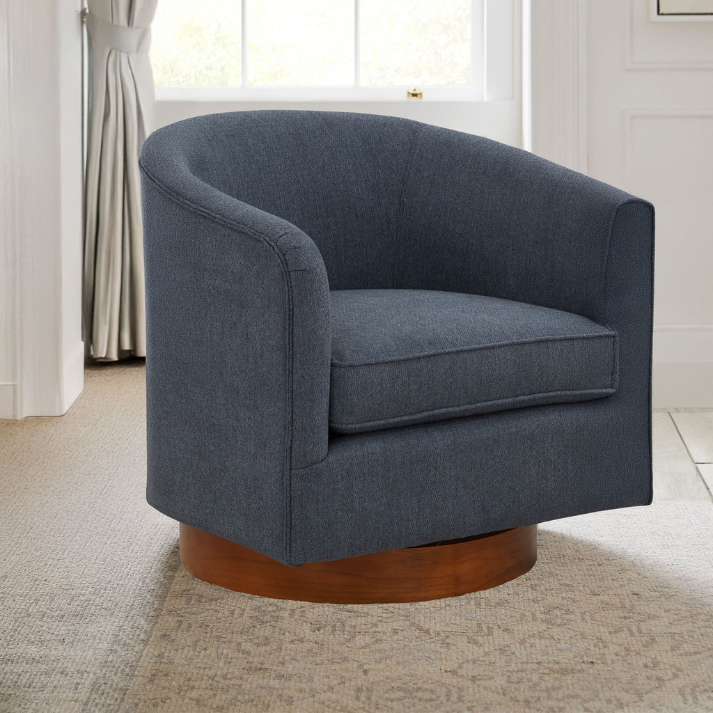 Miramar - Swivel Barrel Chair With Wooden Base
