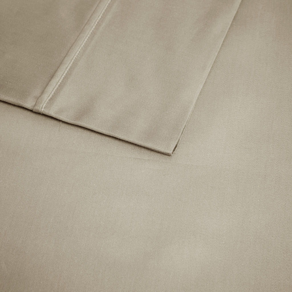 600 Thread Count - Cooling Cotton Blend 4 Piece King Sheet Set - Khaki
