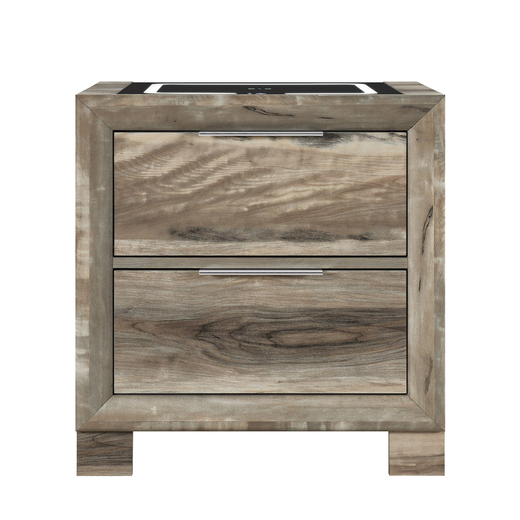 Callisie - Nightstand With Wireless Charging Top - Brown