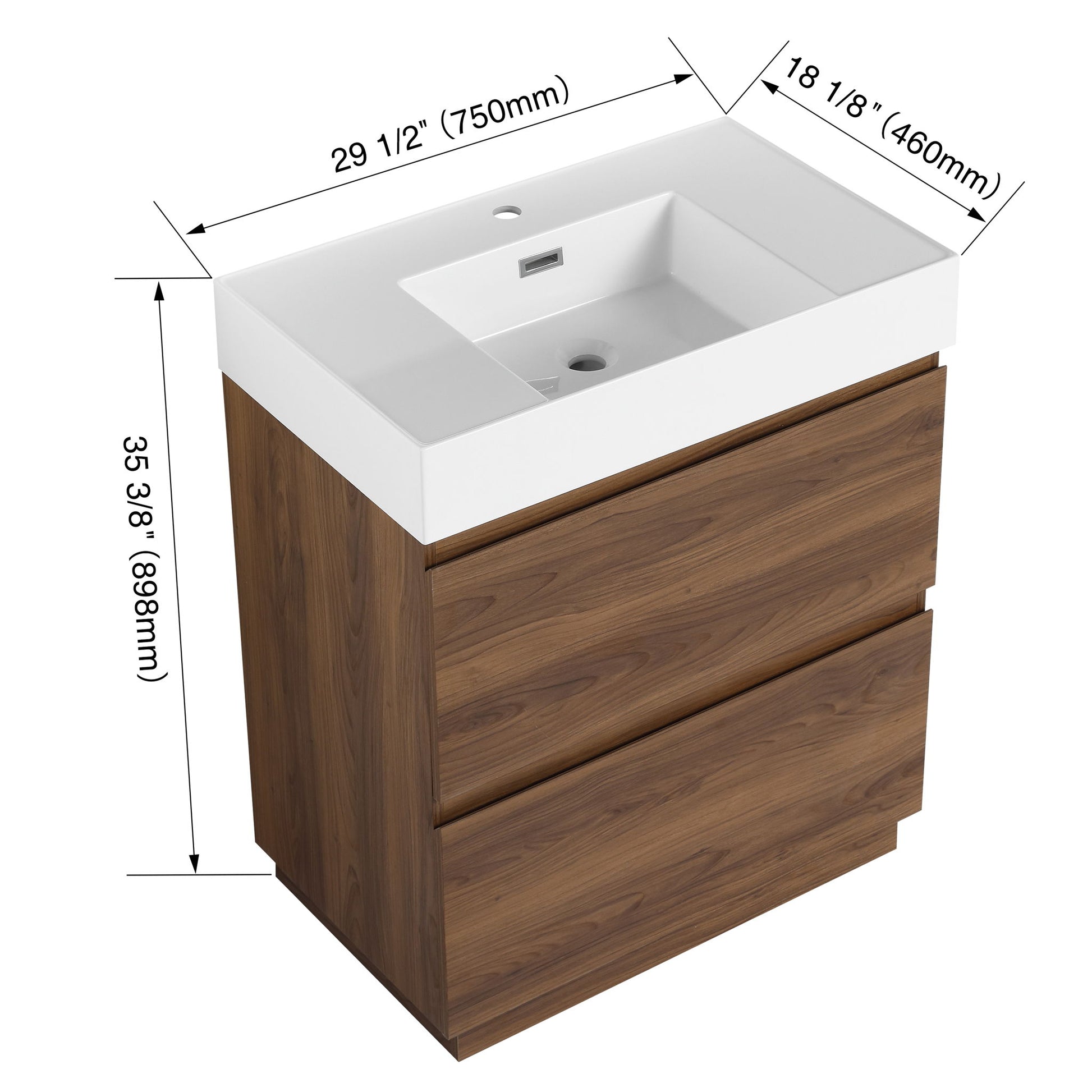 Modern Freestanding Bathroom Vanities With Single Sink Combo