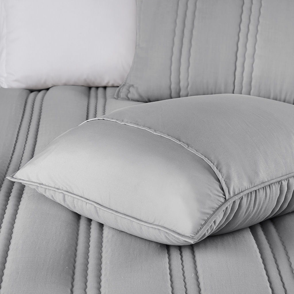 Dune - Poly Gauze Queen Quilt Set - Gray