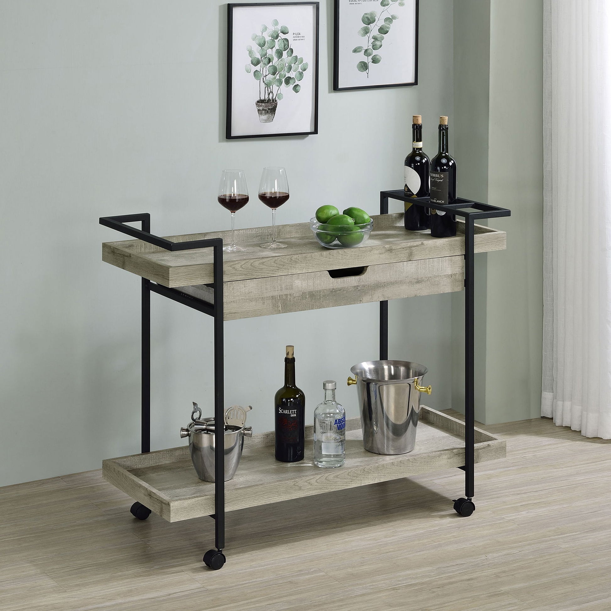 Begonia - 1 Drawer Cart - Driftwood