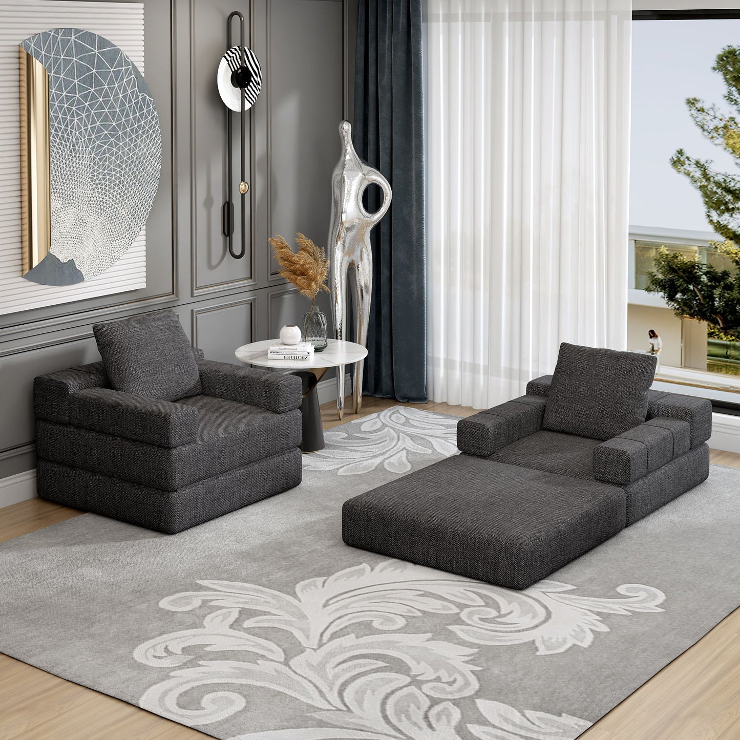 Single Sofa Chair That Converts To A Single Sofa Bed For Living Room, Guest Room, Playroom