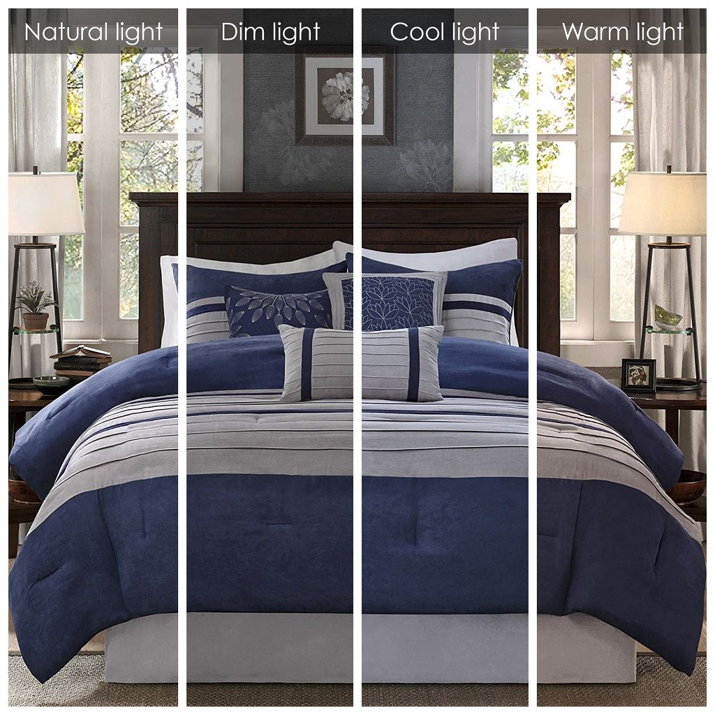Palmer - California King Piece Comforter (Set of 7) - Blue