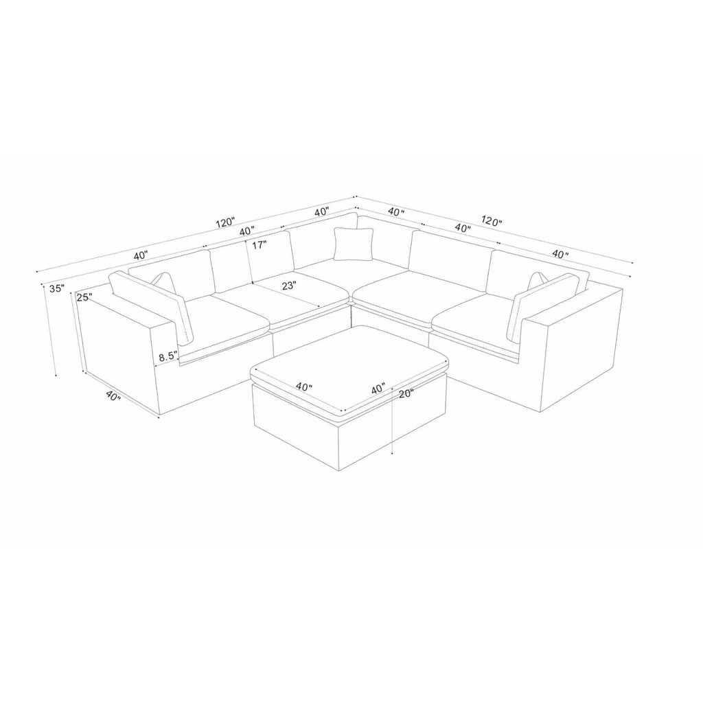 Custom Configuration Modular Sectional With Toss Pillows