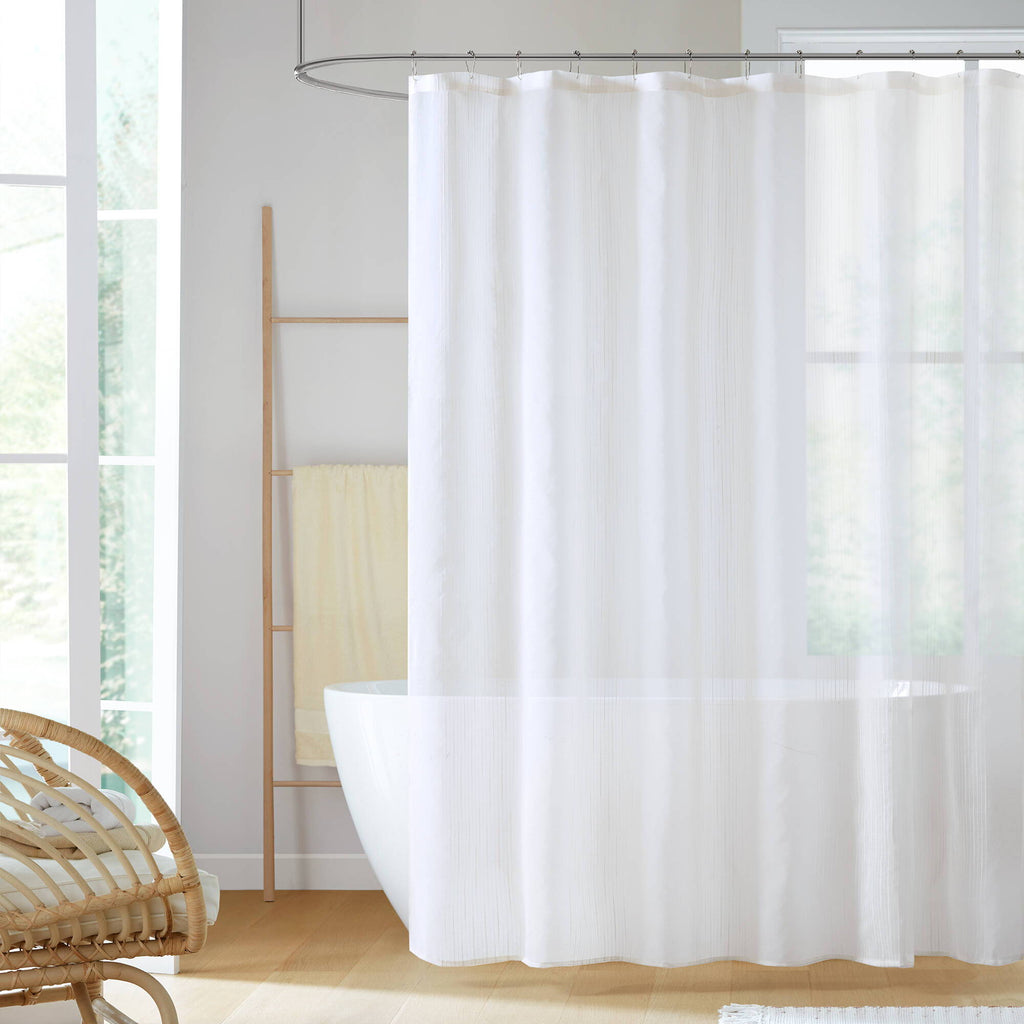 Anna - Sheer 72x84" Shower Curtain - White