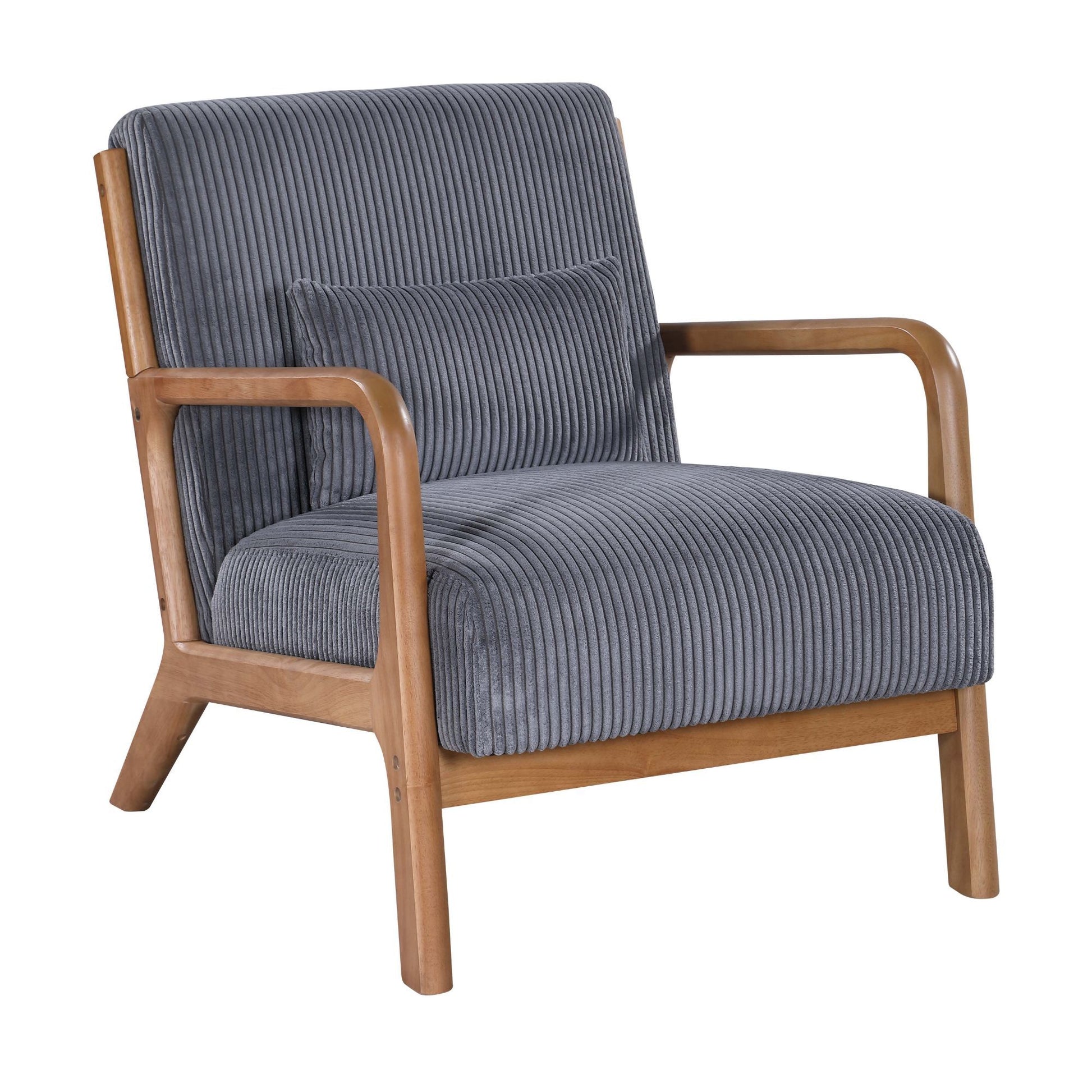 Upholstered Armchair With Back Support Pillow