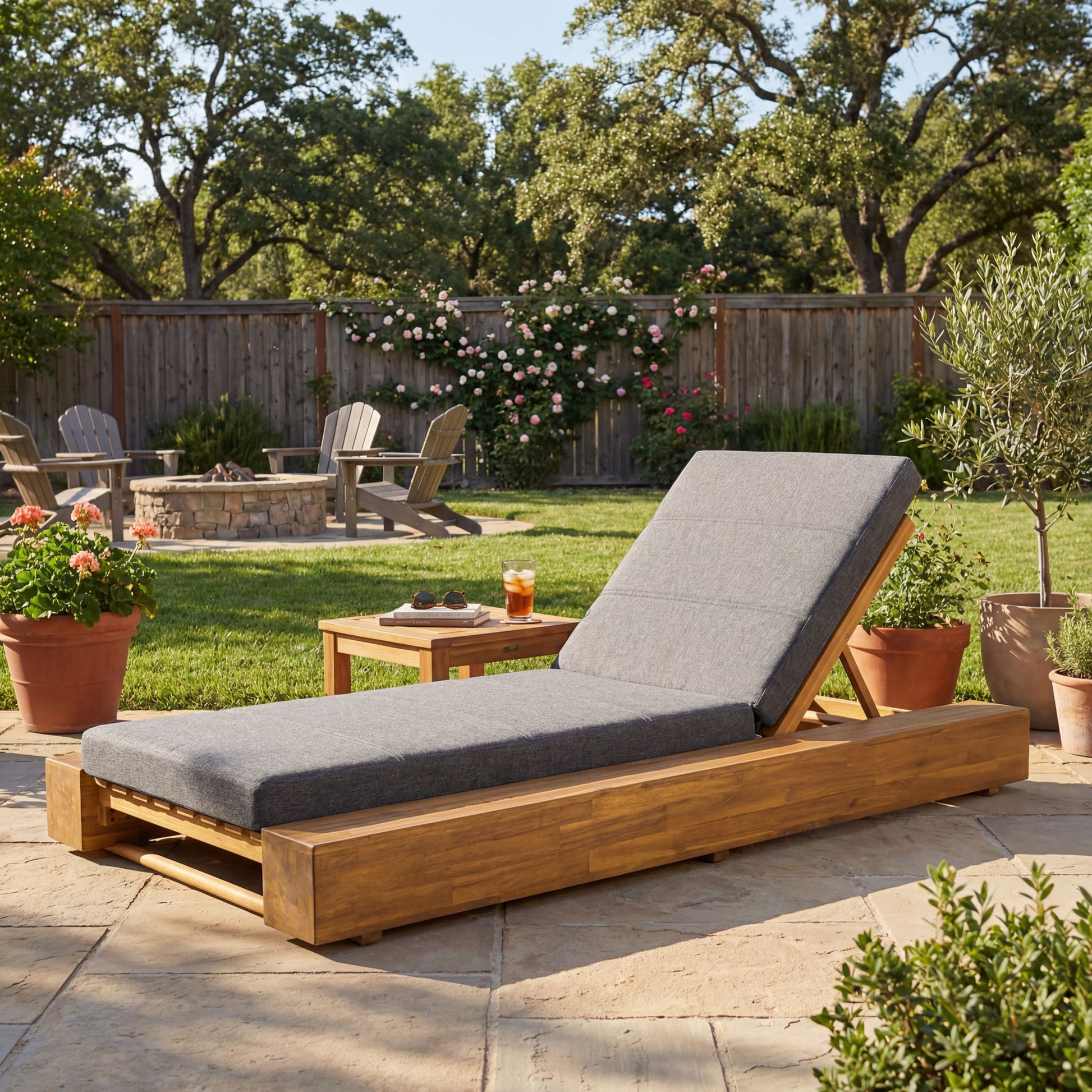Outdoor Chaise Lounges With Water-Resistant Cushions