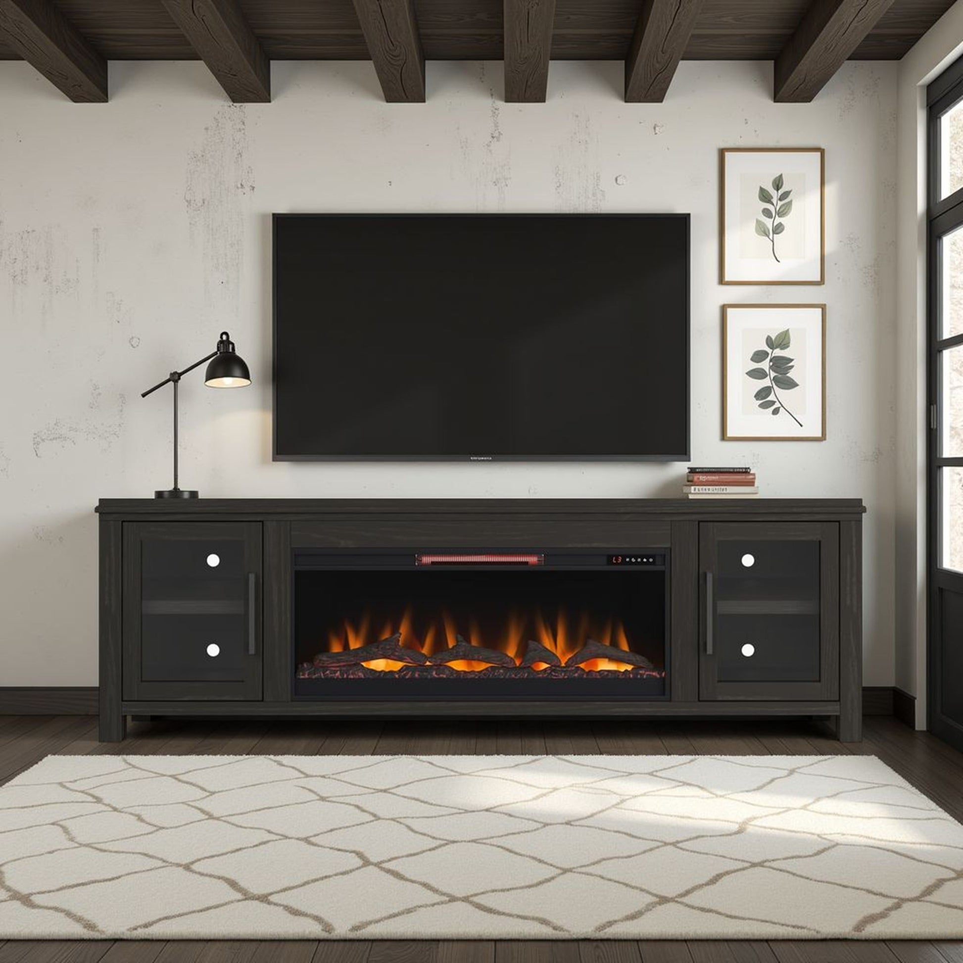 Tybee - Electric Fireplace TV Console For TVs Up To 95" - Clove
