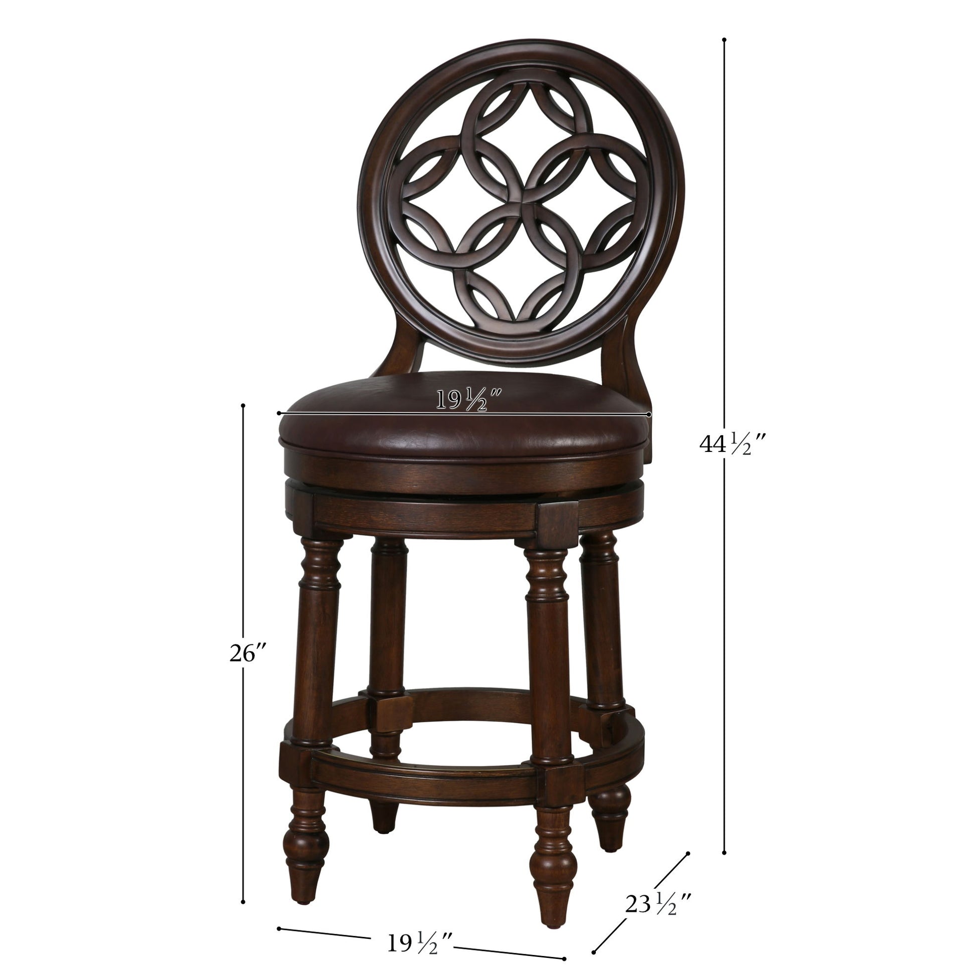 Stool With Back And Swivel Upholstered Seat