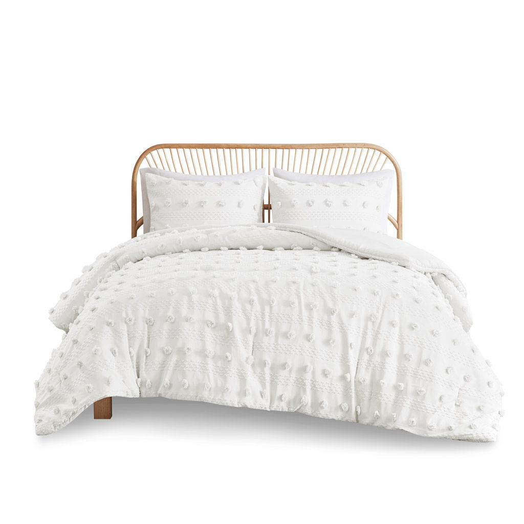 Lucy - Clip Jacquard Comforter Set - Ivory