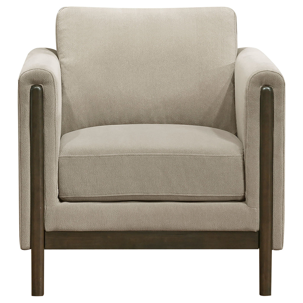 Fisher - Upholstered Panel Arm Accent Chair - Taupe