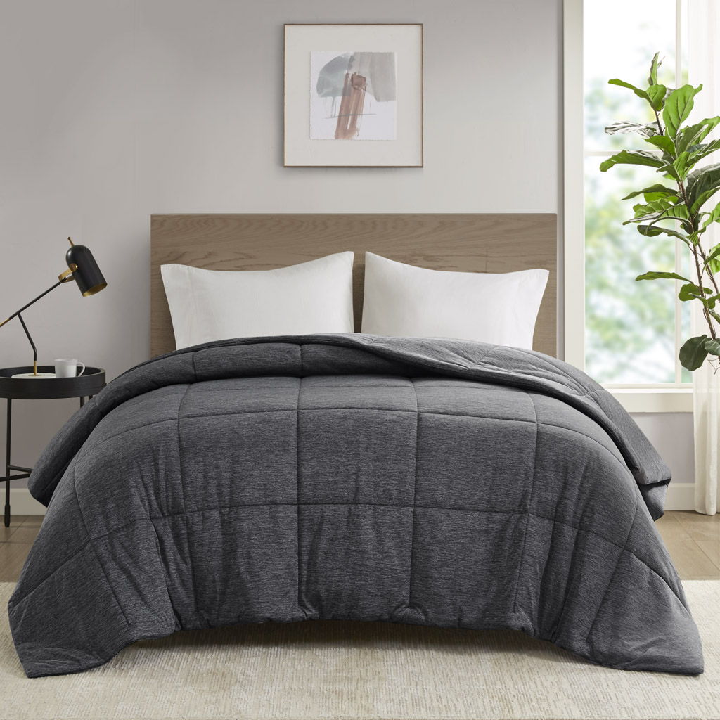 Comfort Cool Jersey Knit - Oversized Down Alternative Comforter - Black