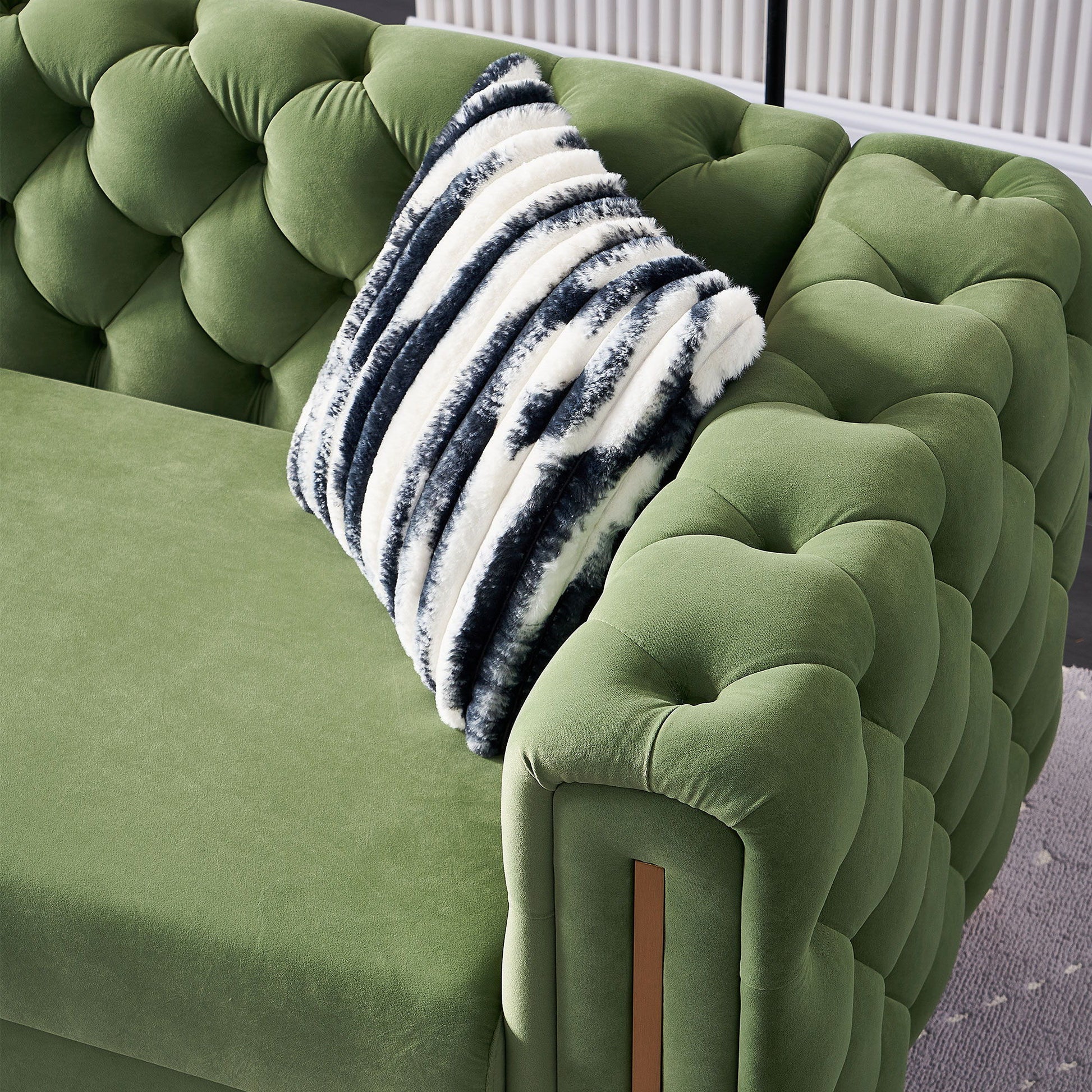 Chesterfield - Modern Tufted Living Room Sofa, 84.25''W Couch