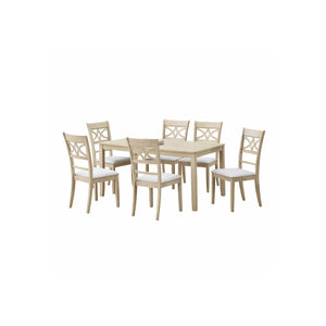Ferris - 7 Piece Dining Set With Cross Back Chairs And Rectangular Table - Antique White