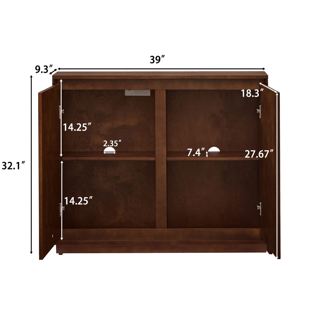 Arched Sideboard Cabinet With 2 Outlet Holes, Storage Buffet Cabinet