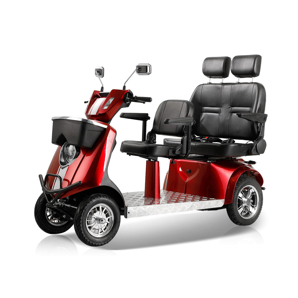 Electric Mobility Recreational Travel Scooter For Adults, Mobility Scooters, 4 Wheel Powered Mobility Scooters - Red