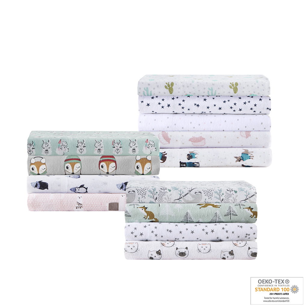 Cozy Soft - Novelty Print Sheet Set - Gray Sloths