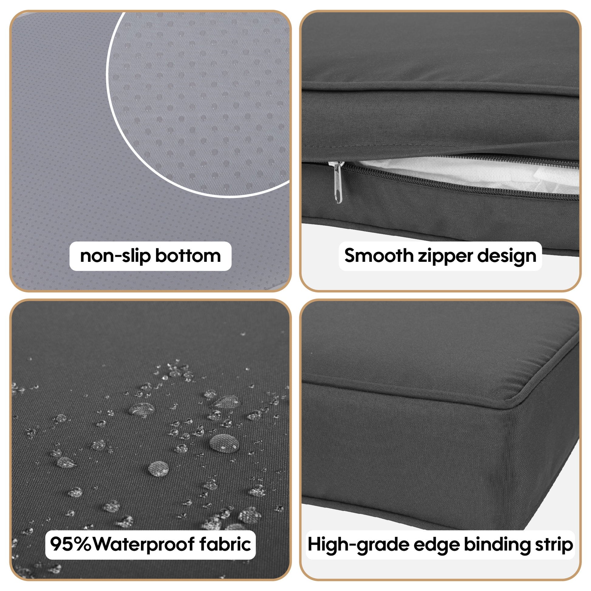 Cushion Covers For 7 Piece Wicker Sectional Sofa, 14 Pack Seat And Back Slipcovers With Zipper