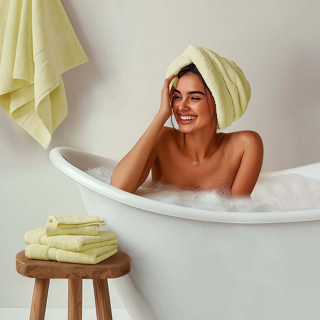 800GSM - 8 Piece Antimicrobial Towel Set - Yellow
