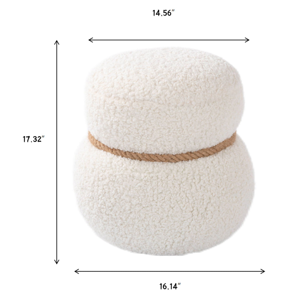 Snowman Stool With Cushion And Solid Wood Frame