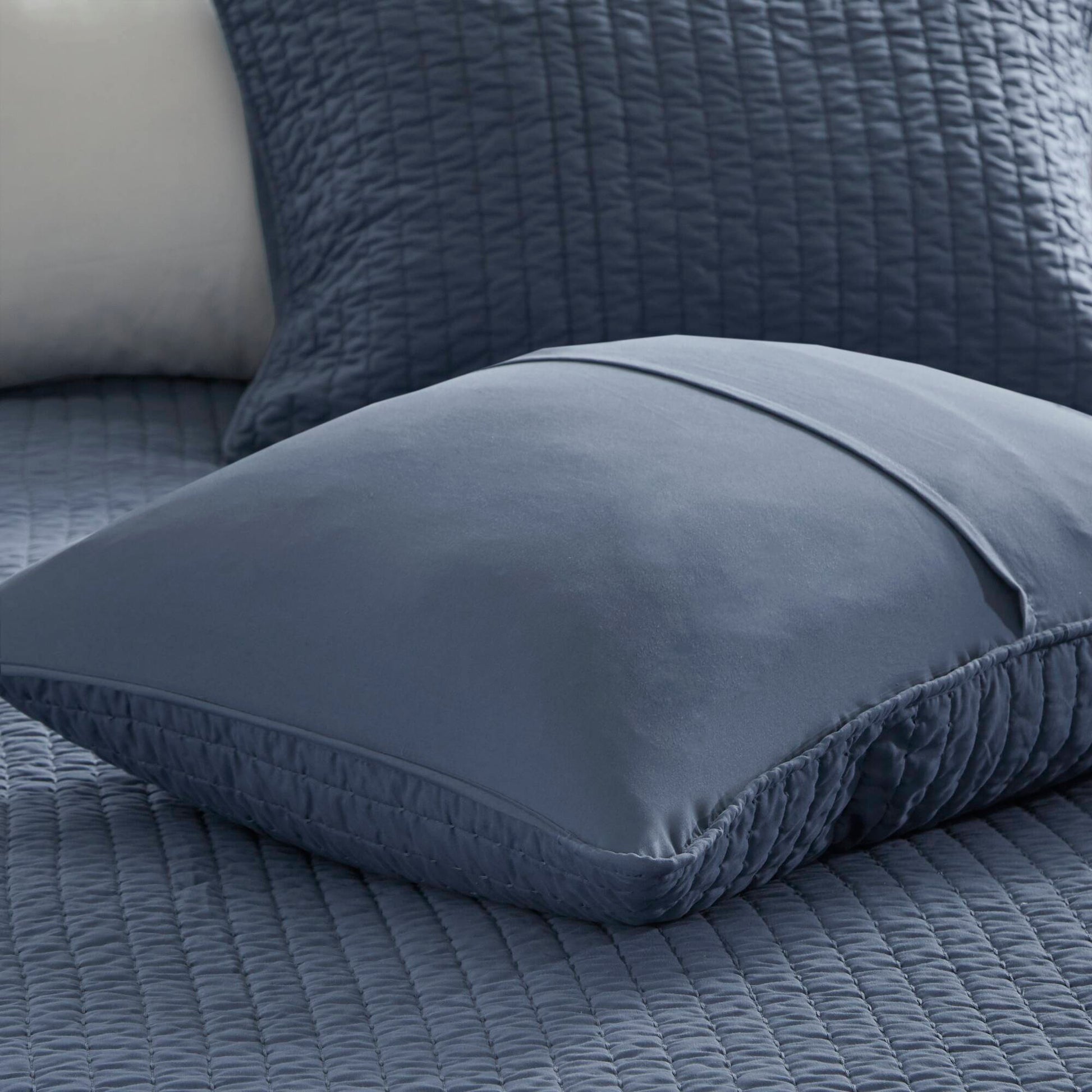 Keaton - King Reversible Coverlet Set - Navy