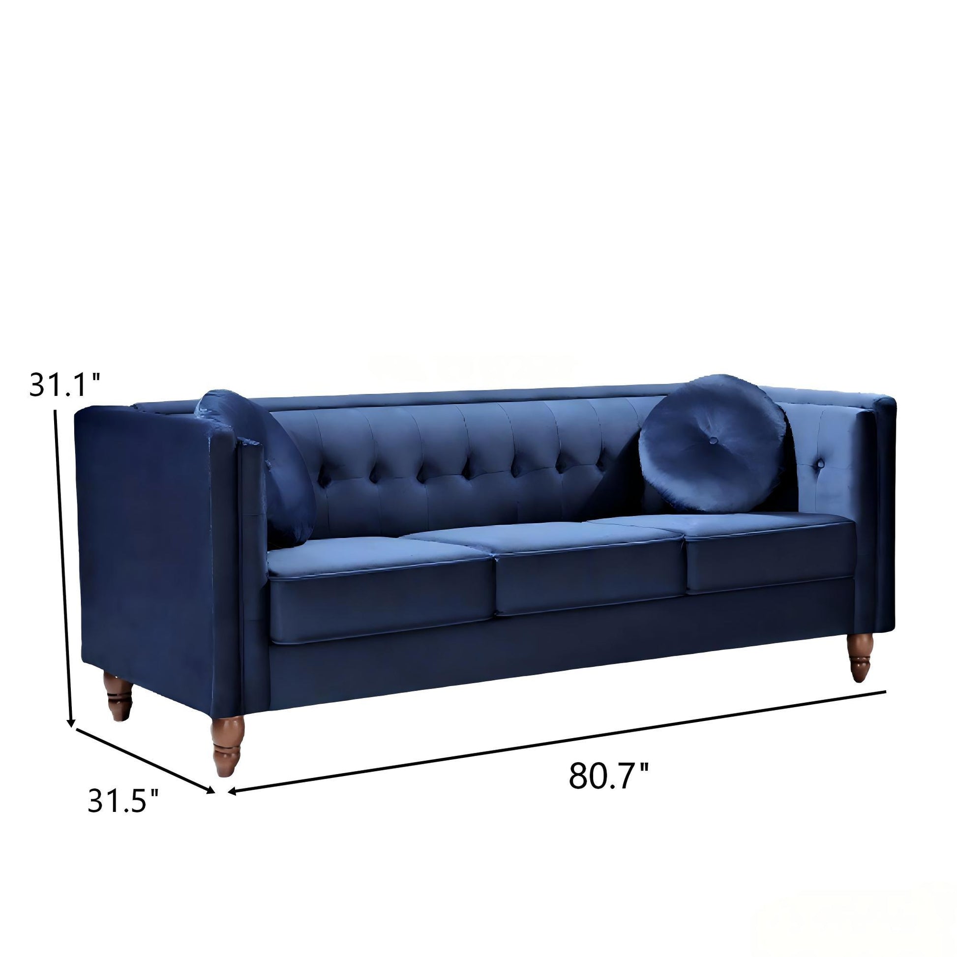 Chesterfield Sofa With Square Arms For Living Room