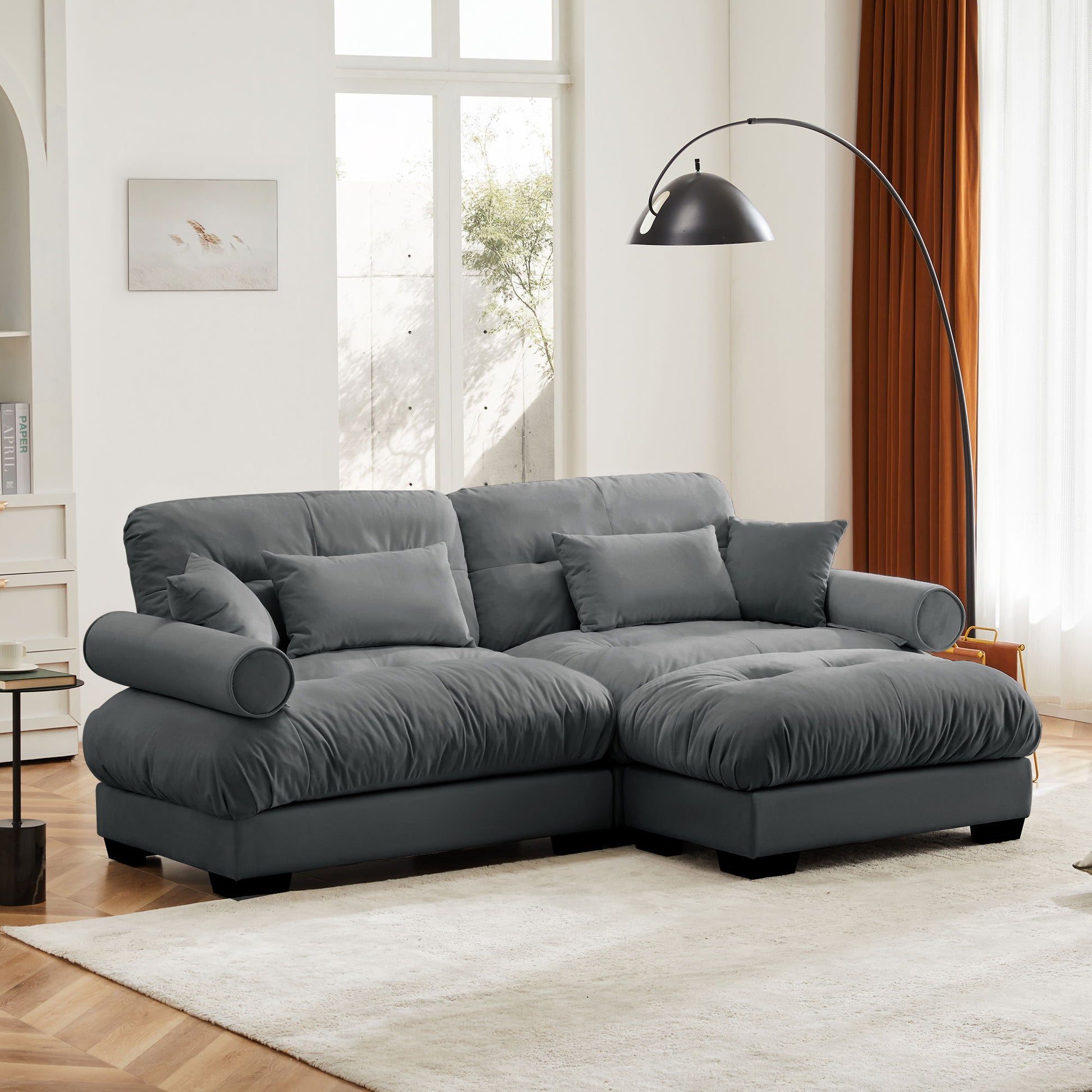 Super Comfort Oversized Modular Sectional Sofa With Movable Ottoman