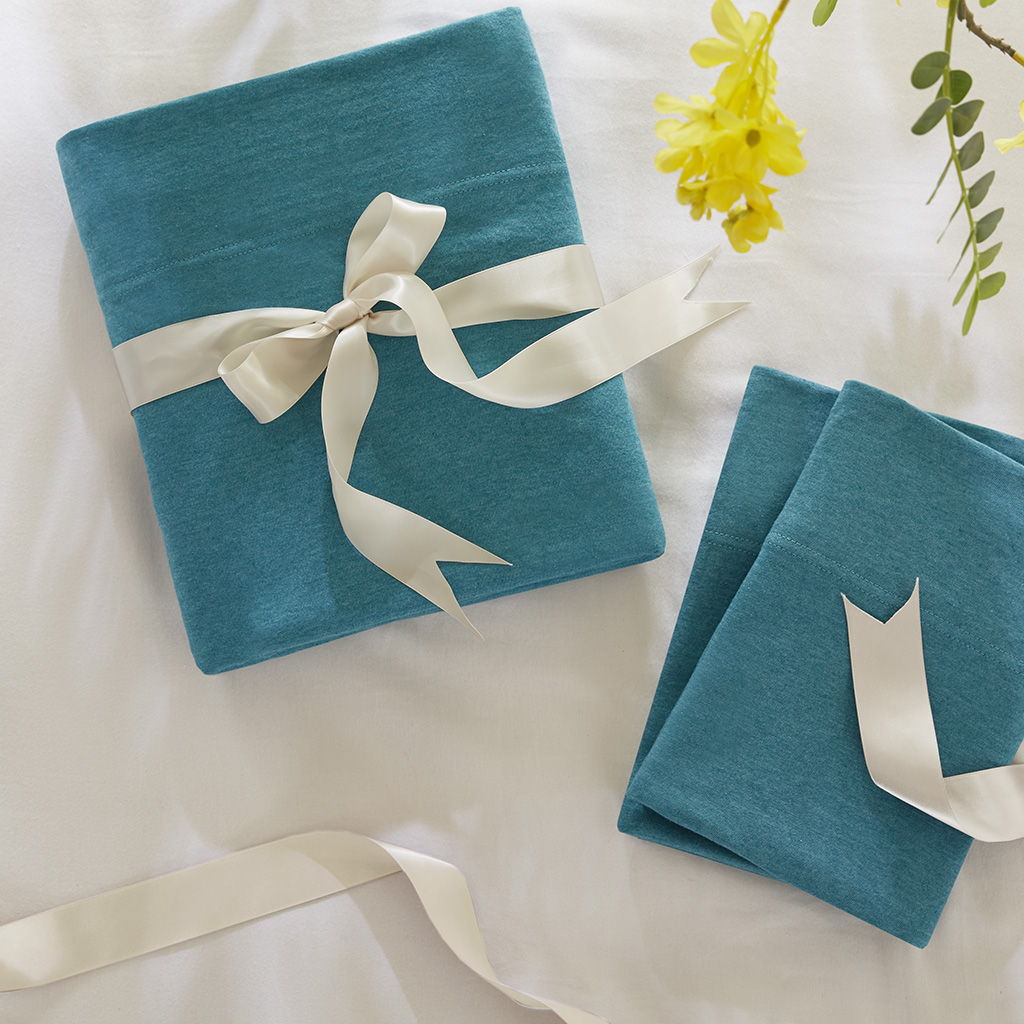 Cotton Blend Jersey Knit - Twin All Season Sheet Set - Teal