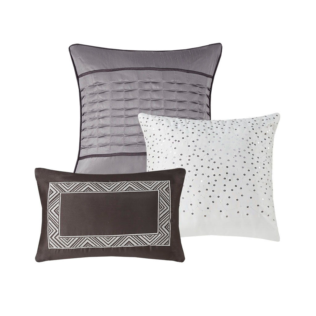 Rhapsody - Queen7 Piece Comforter Set - Gray / Taupe