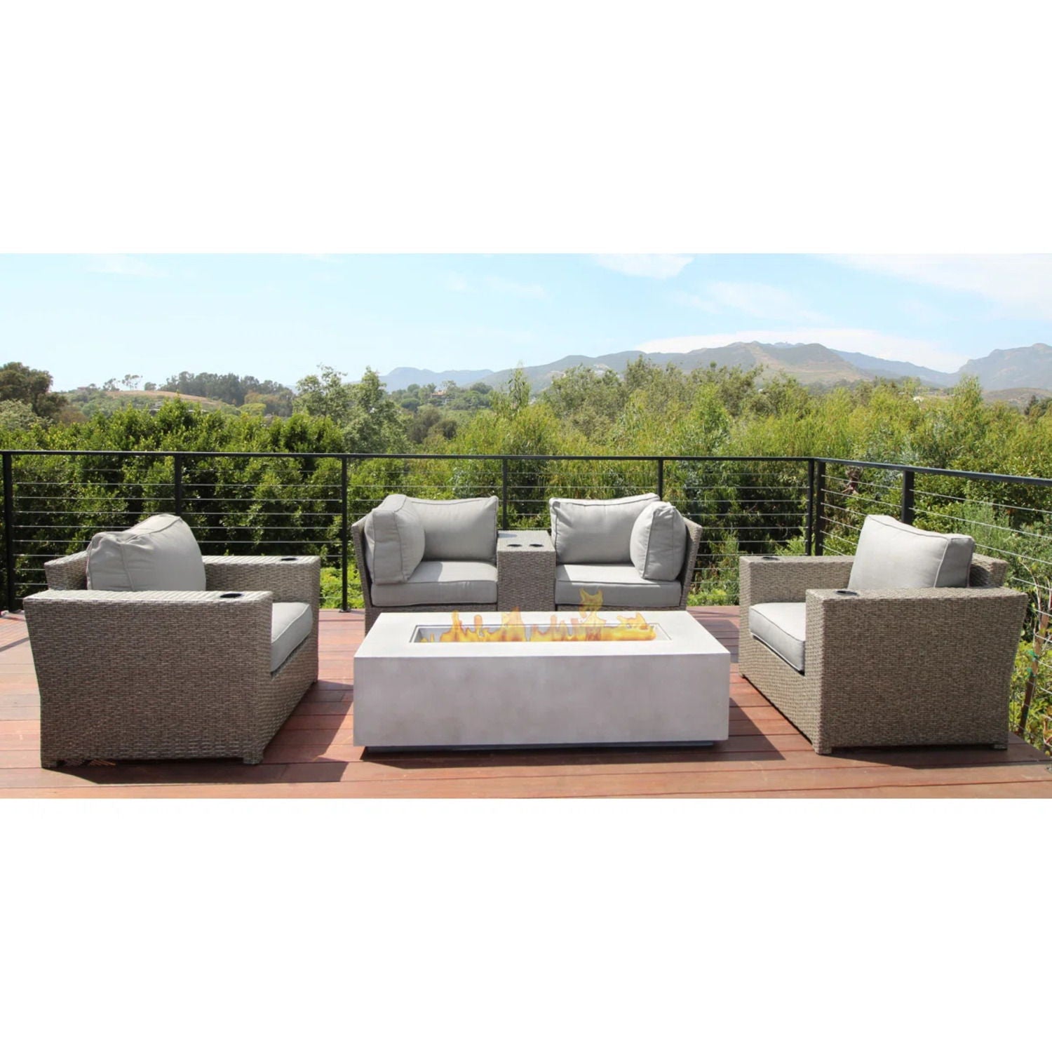 Outdoor Elegance Conversation Set With Fire Pit