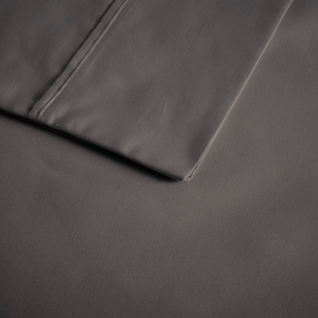 600 Thread Count - Cooling Cotton Blend 4-Piece Sheet Set - Charcoal